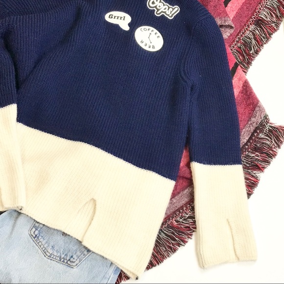 Mango Sweater Patches Knitted Color-Block - Picture 4 of 6